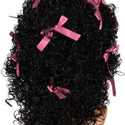 Overig Pietenpruik Dames Pepita Wetlook Met Roze Strikjes -Overig Winkel dames pietenpruik pepita wetlook met roze strikjes achterkant