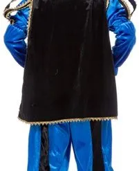 Overig Kostuum Zwarte Piet Blauw Luxe (met Cape) -Overig Winkel kostuum zwarte piet luxe met cape blauw achterkant
