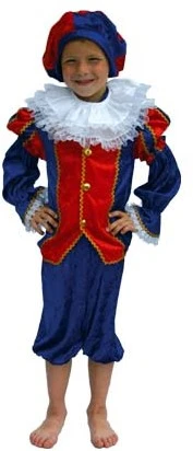 Overig Luxe Zwarte Piet Kind Blauw/Rood 3 Overig Luxe Zwarte Piet Kind Blauw/Rood