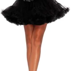 LEG AVENUE Luxe Zwarte Plus Size Petticoat (2 Lagen)