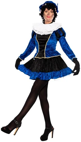 Overig Pieten Jurkje Dames Blauw-Zwart Met Petticoat 3 Overig Pieten Jurkje Dames Blauw-Zwart Met Petticoat