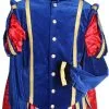 Overig Pietenkostuum Fluweel Madrid Met Cape Blauw-Rood -Overig Winkel pietenkostuum fluweel madrid met cape blauw rood