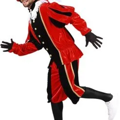 Overig Pietenpak Carlos Fluweel Polyester Rood/Zwart -Overig Winkel pietenpak carlos polyester fluweel rood zwart zijkant 2